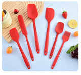 6Pcs Food-Grade Silicone Scraper Set, Baking Cream Spatulas (Green)(2 set/12PCS)
