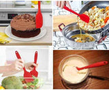 6Pcs Food-Grade Silicone Scraper Set, Baking Cream Spatulas (Green)(2 set/12PCS)