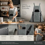 2pcs Thick Canvas Apron - Grey In Australia - Darrahopens
