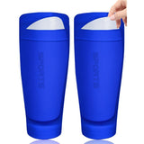 2 Pairs Soccer Shin Guard Sock White Size L
