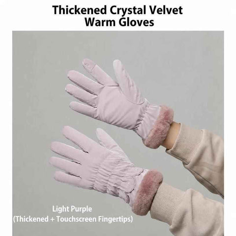 2 Pairs Thermal Gloves,Fleece Lined Lace - Light Purple In Australia - Darrahopens