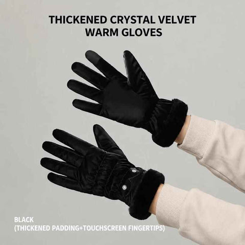 2 Pairs Thermal Gloves,Fleece Lined Lace - Black In Australia - Darrahopens