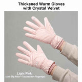 2 Pairs Thermal Gloves,Anti-slip - Light Pink