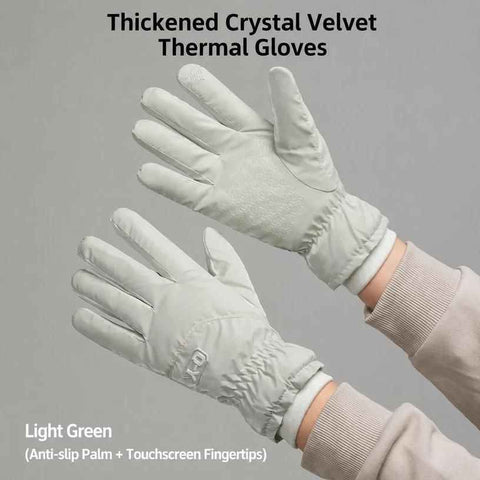2 Pairs Thermal Gloves,Anti-slip - Light Green