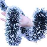 Thick Tinsel Garland 2M Dark Green with White Trim 5pcs In Australia - Darrahopens