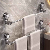 30–60 cm extendable towel rail, no drilling required, with strong suction cups, suitable for wall-mounted storage in bathrooms and kitchens