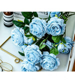 Artificial Blue French Peony, Fresh Decor, 3 Pack In Australia - Darrahopens