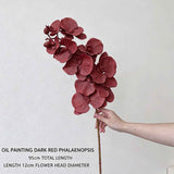 Artificial Oil Painting Phalaenopsis, Dark Red, 3 Pack In Australia - Darrahopens
