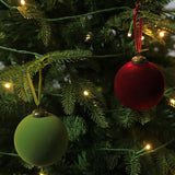 24pk Flocked Xmas Baubles Metal Cap, Royal Blue 8cm In Australia - Darrahopens