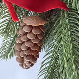 Xmas Teardrop Pine Swag, Red Velvet Bow Wall Door Hanging In Australia - Darrahopens