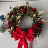 2pk Xmas Wreath Gold Leaf Red Bow, 60cm Diameter In Australia - Darrahopens
