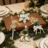 3pk White Gold Vintage Xmas Tree Hanging Ornament In Australia - Darrahopens