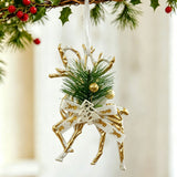 1pk White Gold Vintage Reindeer Xmas Bauble In Australia - Darrahopens