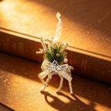 1pk White Gold Vintage Reindeer Xmas Bauble In Australia - Darrahopens