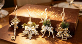 1pk White Gold Vintage Reindeer Xmas Bauble In Australia - Darrahopens