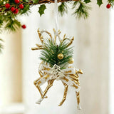 3pk White Gold Vintage Reindeer Xmas Bauble In Australia - Darrahopens