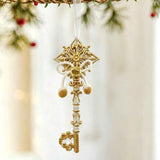 3pk White Gold Vintage Key Xmas Tree Ornament In Australia - Darrahopens
