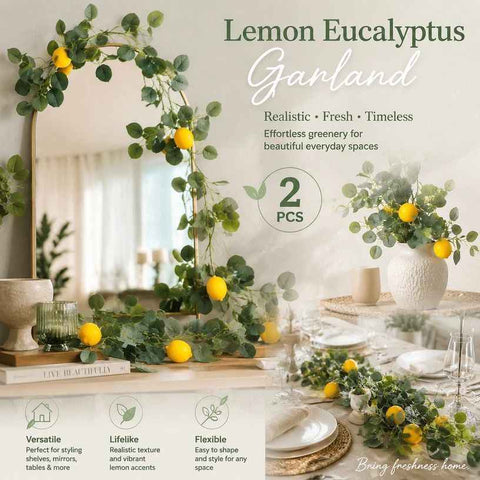 Style B 3 Fork Eucalyptus Lemon Vine Indoor Decor Set of 2 In Australia - Darrahopens