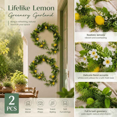 Shiny Lemon Water Grass Vine Foam Fruit Garden Decor 2 Pack In Australia - Darrahopens