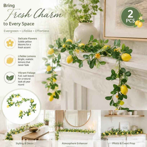 Multipurpose Artificial Lemon Vine Foam Fruit Garland Set of 2 In Australia - Darrahopens