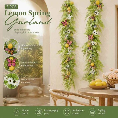 2m Long Spring Artificial Lemon Vine Window Styling Set of 2 In Australia - Darrahopens