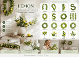 Single Lemon Stem-08 Foam Lemon Greenery Accessory 2 Pack