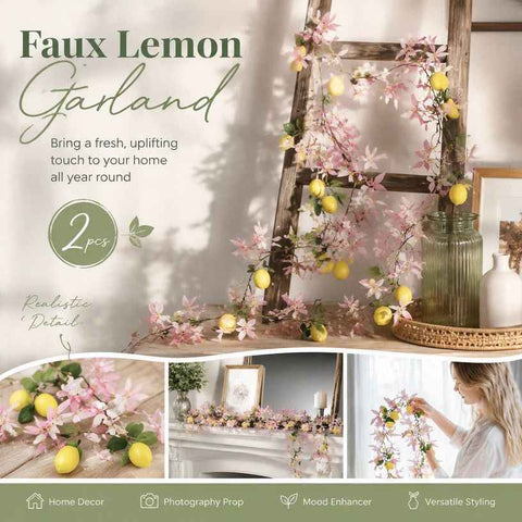 Style B Artificial Lemon Multipurpose Hanging Garland Set of 2 In Australia - Darrahopens