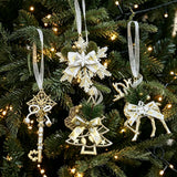 12pk Mixed White Gold Xmas Tree Baubles All 4 Designs Pack In Australia - Darrahopens