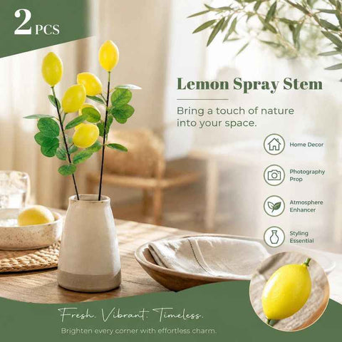 Single Lemon Stem B Artificial Lemon Branch Table Ornament 2 Pack In Australia - Darrahopens