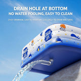 Enjoy Life Ocean Print Blow Up Swimming Pool 2.1m 3-Tier Blue Dream Foldable Rectangular Water Tub Garden Party