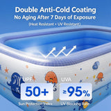 Enjoy Life Ocean Print Blow Up Swimming Pool 2.1m 3-Tier Blue Dream Foldable Rectangular Water Tub Garden Party