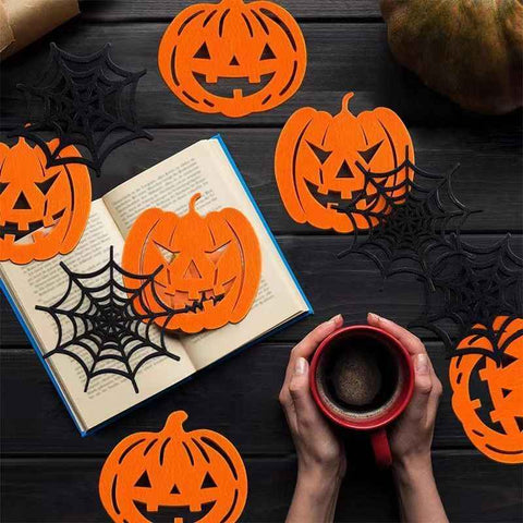 1pk Felt Spider Web Halloween Coasters Table Decor Mats In Australia - Darrahopens