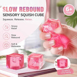 Pastel Pink Ice Cube Squishy 5cm, Light Calming Desk Fidget In Australia - Darrahopens