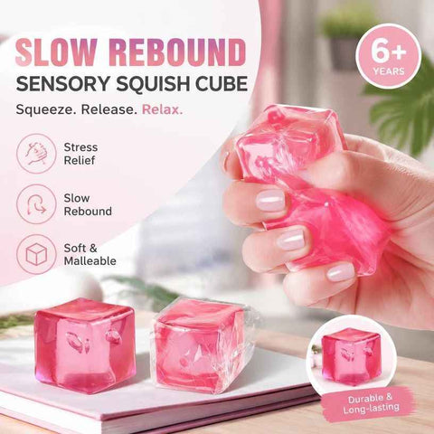 Pastel Pink Ice Cube Squishy 5cm, Light Calming Desk Fidget In Australia - Darrahopens