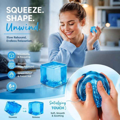 Crisp Blue Ice Cube Squishy 5cm, Coastal Chill Stress Release In Australia - Darrahopens