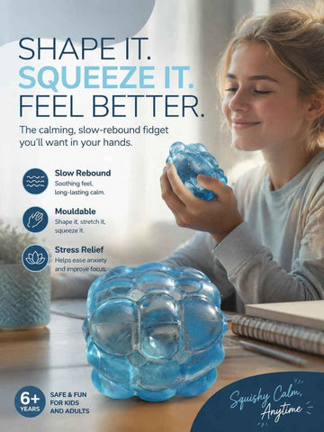Blocky Blue Cube Ice Squishy 5cm, Focus & Relax Aussie Pastime In Australia - Darrahopens