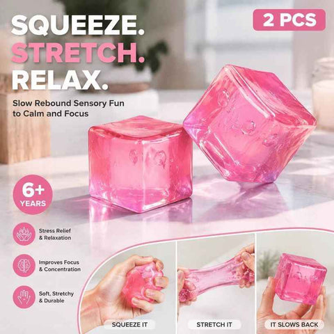 Pastel Pink Ice Cube Squishy 5cm 2 Pack, Double Calming Desk Fidget In Australia - Darrahopens