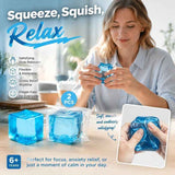 Crisp Blue Ice Cube Squishy 5cm 2 Pack, Twin Coastal Chill Sensory Toys In Australia - Darrahopens