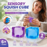 Mixed Purple & Blue Ice Cube Squishy 5cm 2 Pack, Cool Muted Unwind Toy Set In Australia - Darrahopens