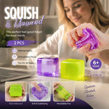 Mixed Purple & Green Ice Cube Squishy 5cm 2 Pack, Natural Slow Relax Duo In Australia - Darrahopens