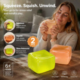 Mixed Green & Yellow Ice Cube Squishy 5cm 2 Pack, Sunlit Garden Calm Pair In Australia - Darrahopens
