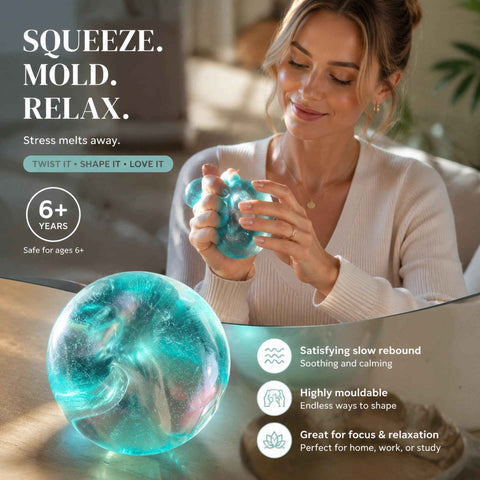 Handmade Slow Rebound Squishy Ball, Silky Stress Relief Toy 6cm Clear Blue 3 Pack In Australia - Darrahopens