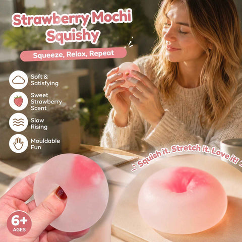 Matte Strawberry Squishy Ball, Anti-Anxiety Slow Rebound Squeeze Toy 6cm 3 Pack In Australia - Darrahopens