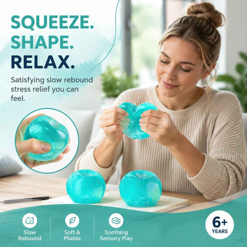 Cool Blue Apple Maltose Squishy, Laid-Back Coastal Squeeze Toy 6cm 3 Pack In Australia - Darrahopens