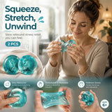 Handmade Slow Rebound Squishy Ball, Silky Stress Relief Toy 6cm Clear Blue 2 Pack In Australia - Darrahopens
