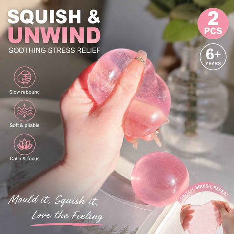 Soft Pastel Squishy Ball, Gentle Desk Calming Fidget Toy 6cm Baby Pink 2 Pack In Australia - Darrahopens
