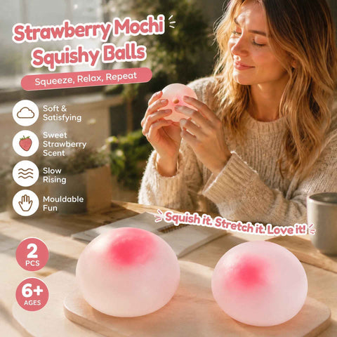Matte Strawberry Squishy Ball, Anti-Anxiety Slow Rebound Squeeze Toy 6cm 2 Pack In Australia - Darrahopens