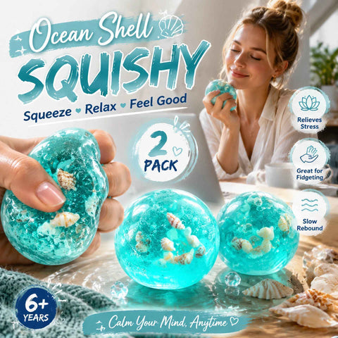 Cute Seashell Squishy, Portable Relax Toy For Outdoor Trip 6cm 2 Pack In Australia - Darrahopens