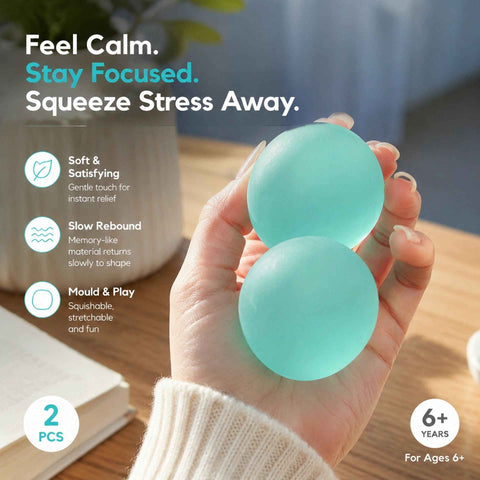 Dreamy Blue Squishy Ball, Lightweight Chill Sensory Toy 6cm 2 Pack In Australia - Darrahopens