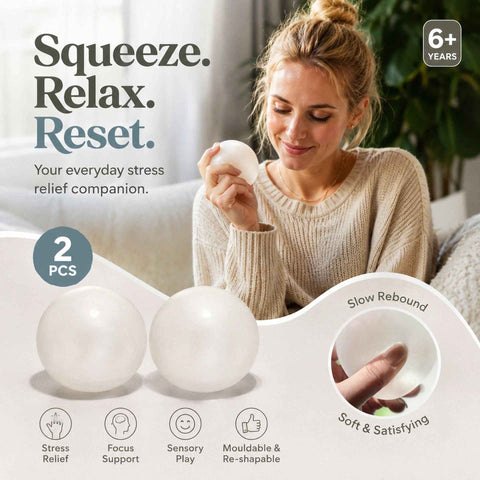 Pure Dreamy White Squishy, Mellow Unwind Desk Toy 6cm 2 Pack In Australia - Darrahopens